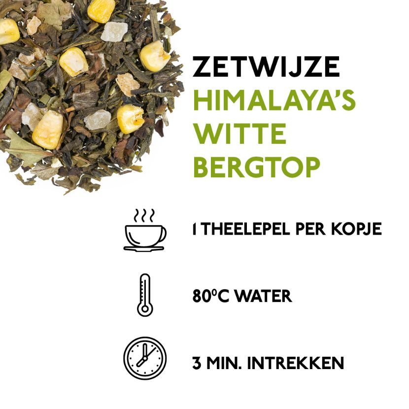 Himalaya's Witte Bergtop (75 gr.) - Groene en witte thee