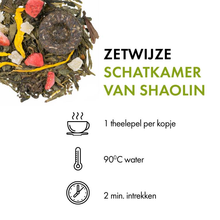 Groene thee Schatkamer van Shoalin (100 gr.) zetwijze