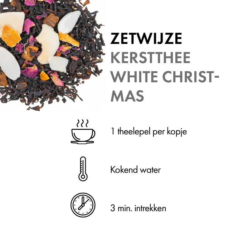 Kerstthee - White Christmas (100 gr.) zetwijze